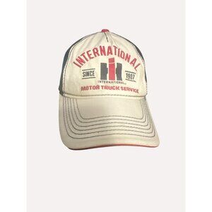 International Motor‎ Truck Service Hat  Snapback 715 Headwear Black & Beige